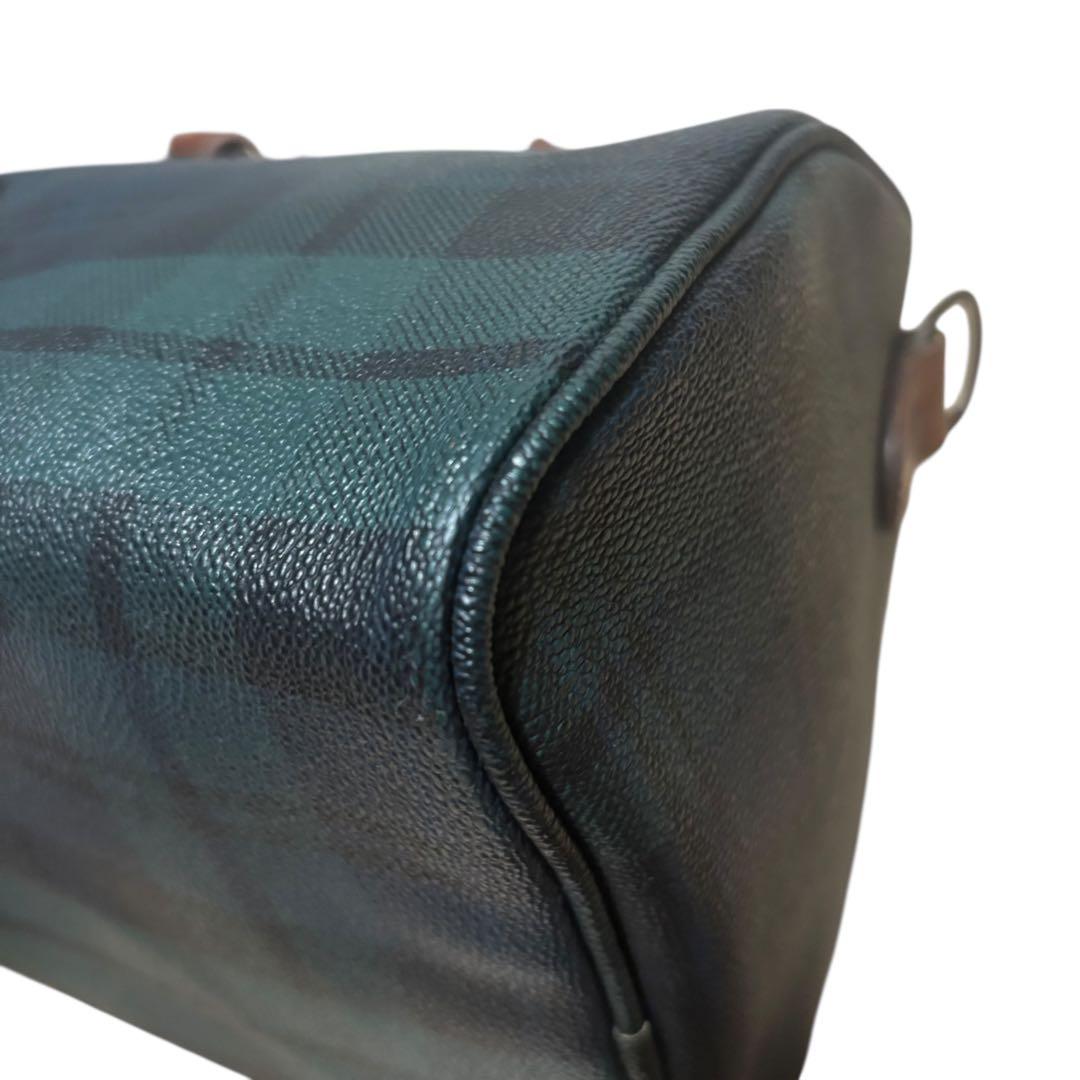 ✨️美品 ポロラルフローレン ミニボストンバッグ ブラックウォッチ PVCレザー