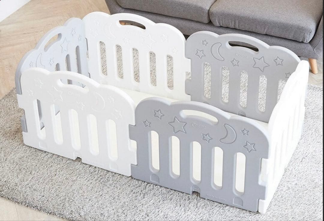 ペットサークル　パネル6枚セット　ケージ　ホワイト　フェンス