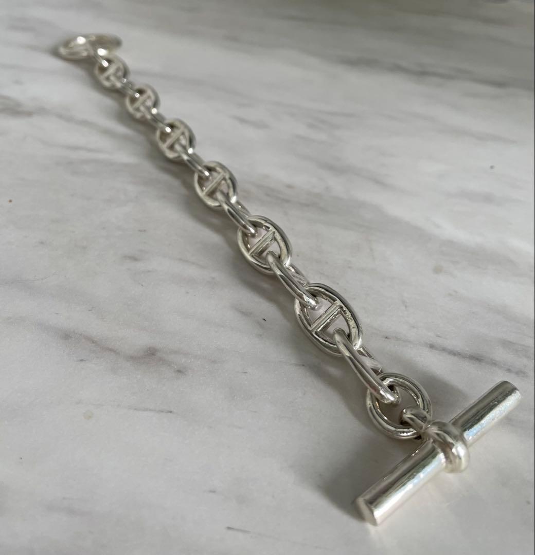 SV925 約75g GMサイズシルバー アンカーチェーンブレスレット 高重量