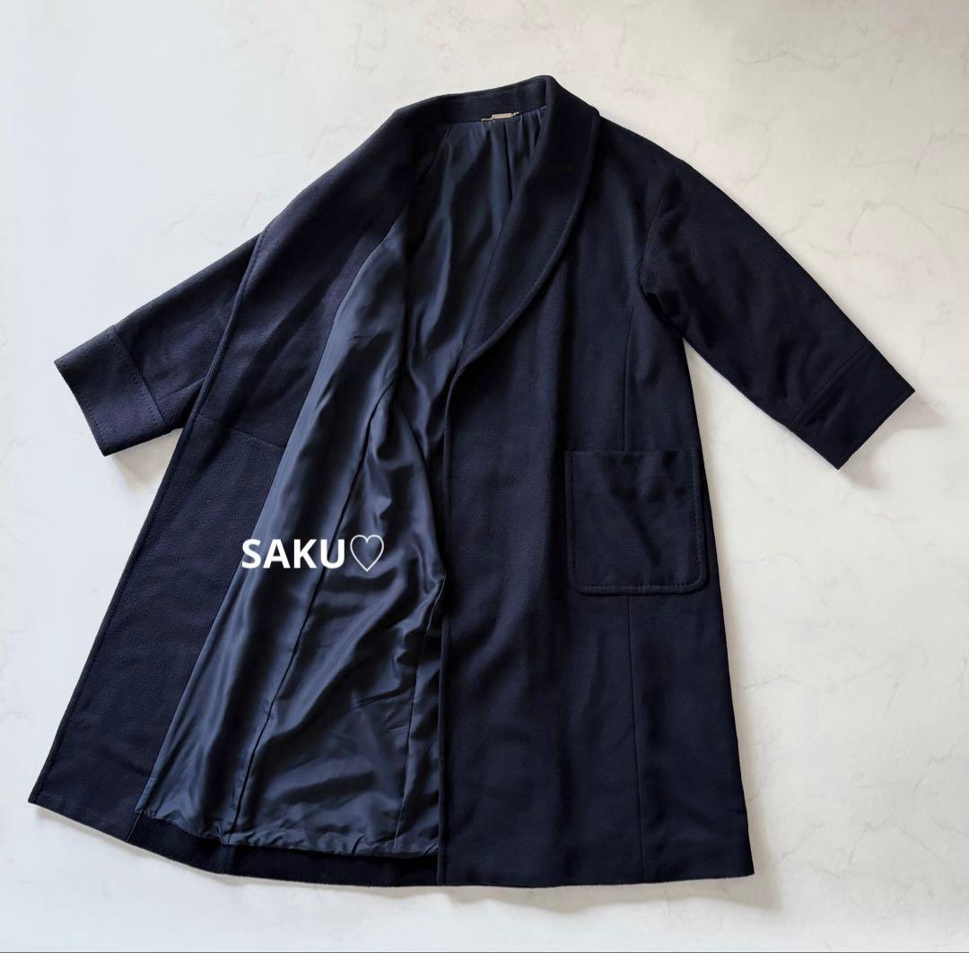 定価19.8万 EFFE BEAMS カシミヤ100% ロングガウンコート 36