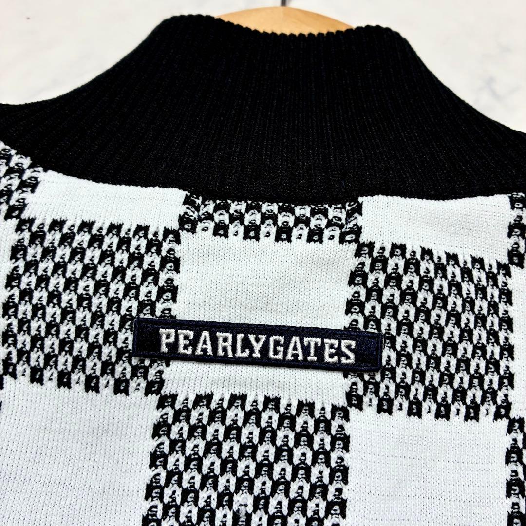 PEARLY GATES ドライバーズニット ジャケット チェック柄 L 白