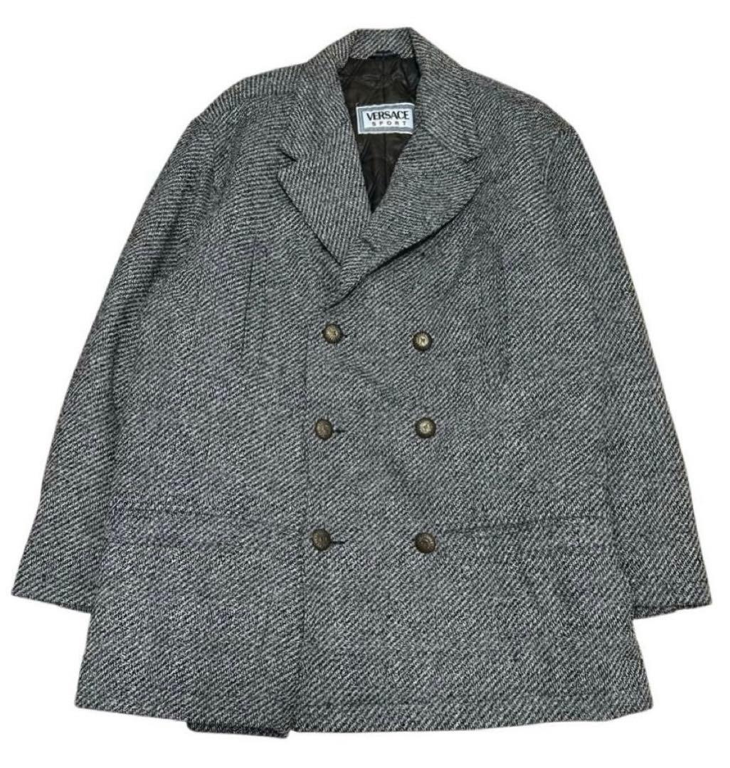 VERSACE ダブルウールボタンコート