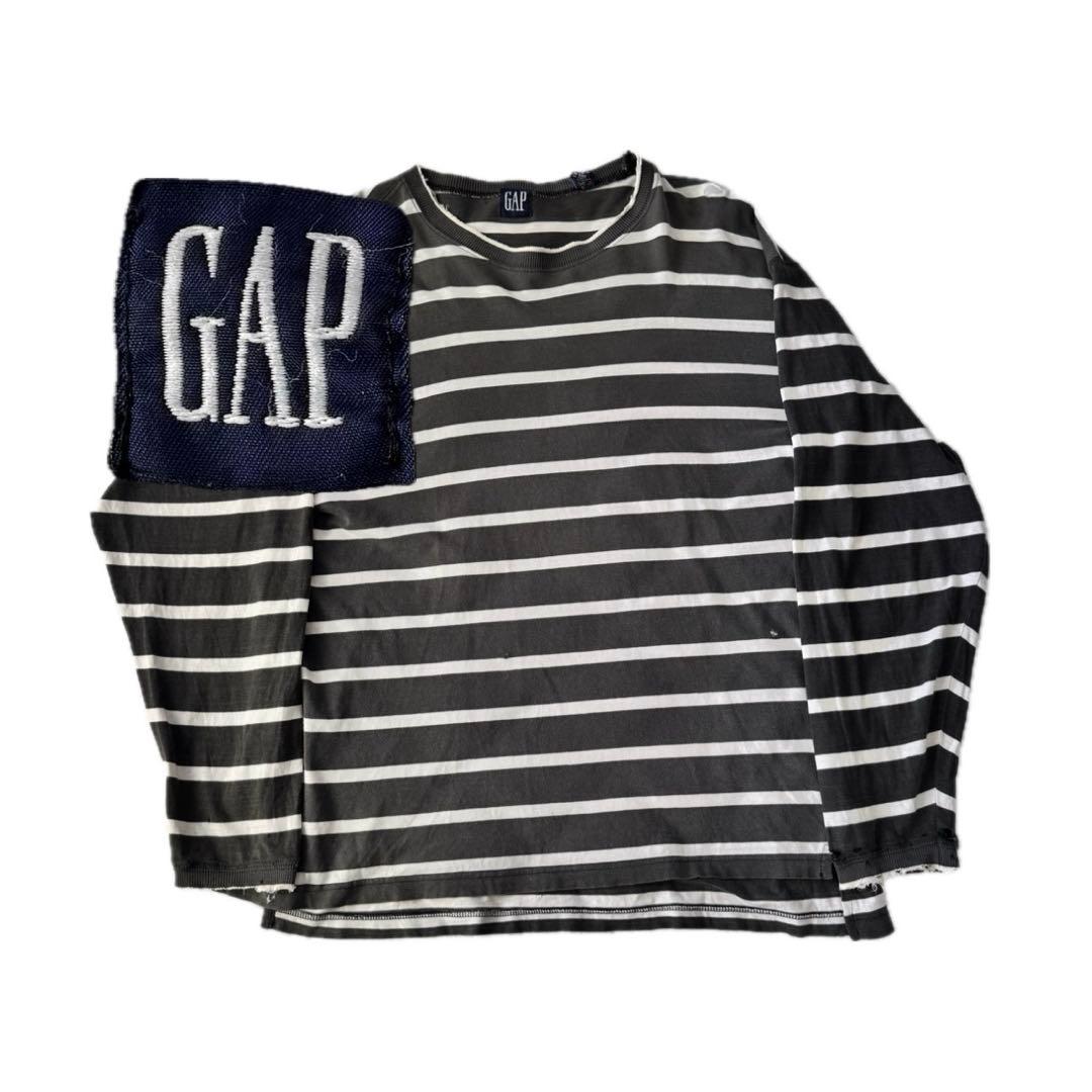 90s GAP ロンT ロング Tシャツ ボーダー フェード ボロ