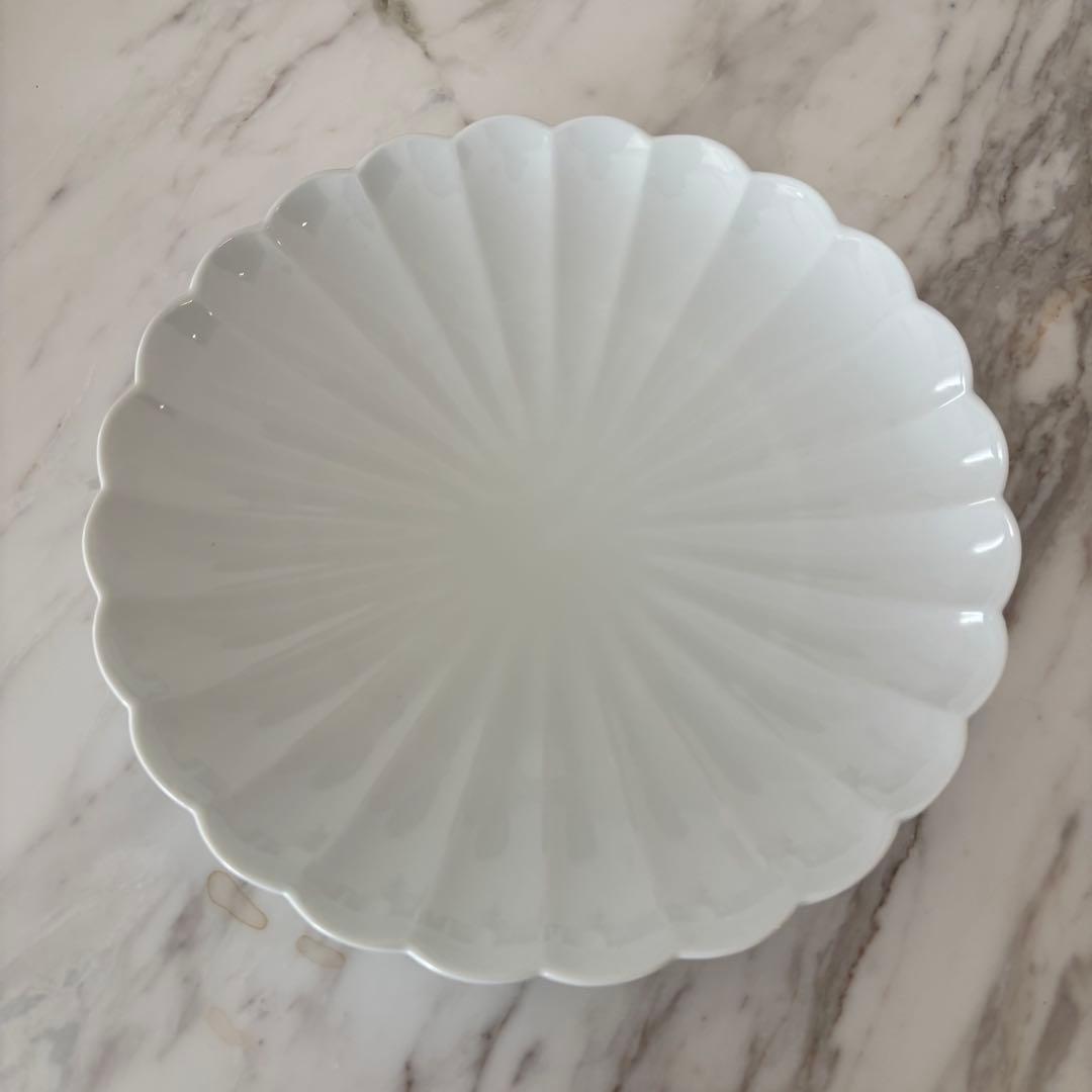 有田焼 白磁菊割(和皿) 5枚