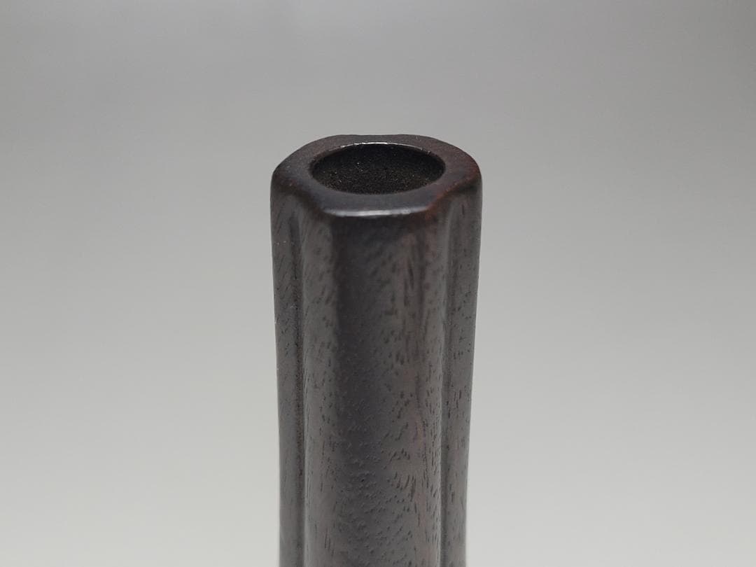 紫 檀造 一輪挿し 花瓶 明清時代 高さ約12cm