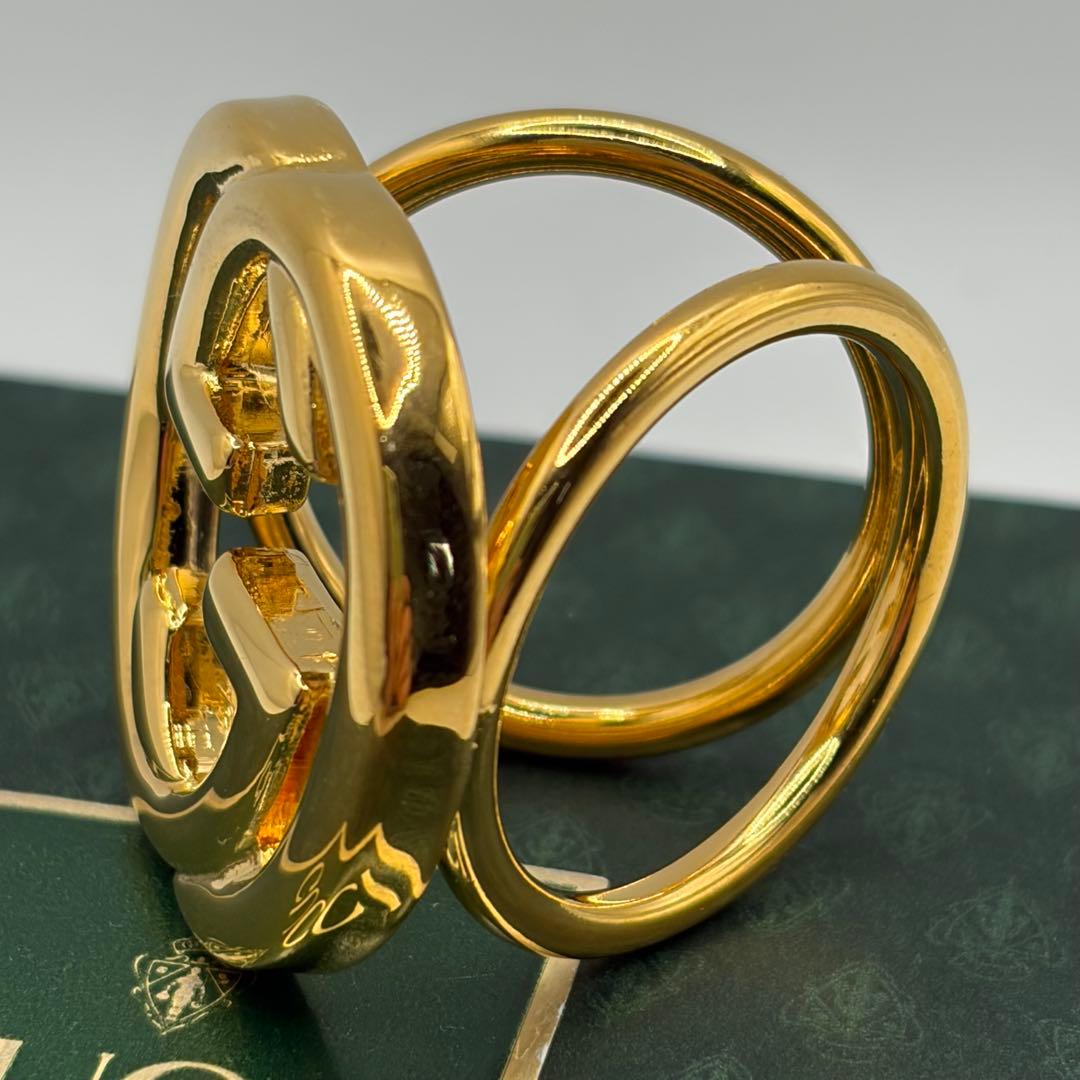 GUCCI☆インターロッキングG スカーフリング ゴールド