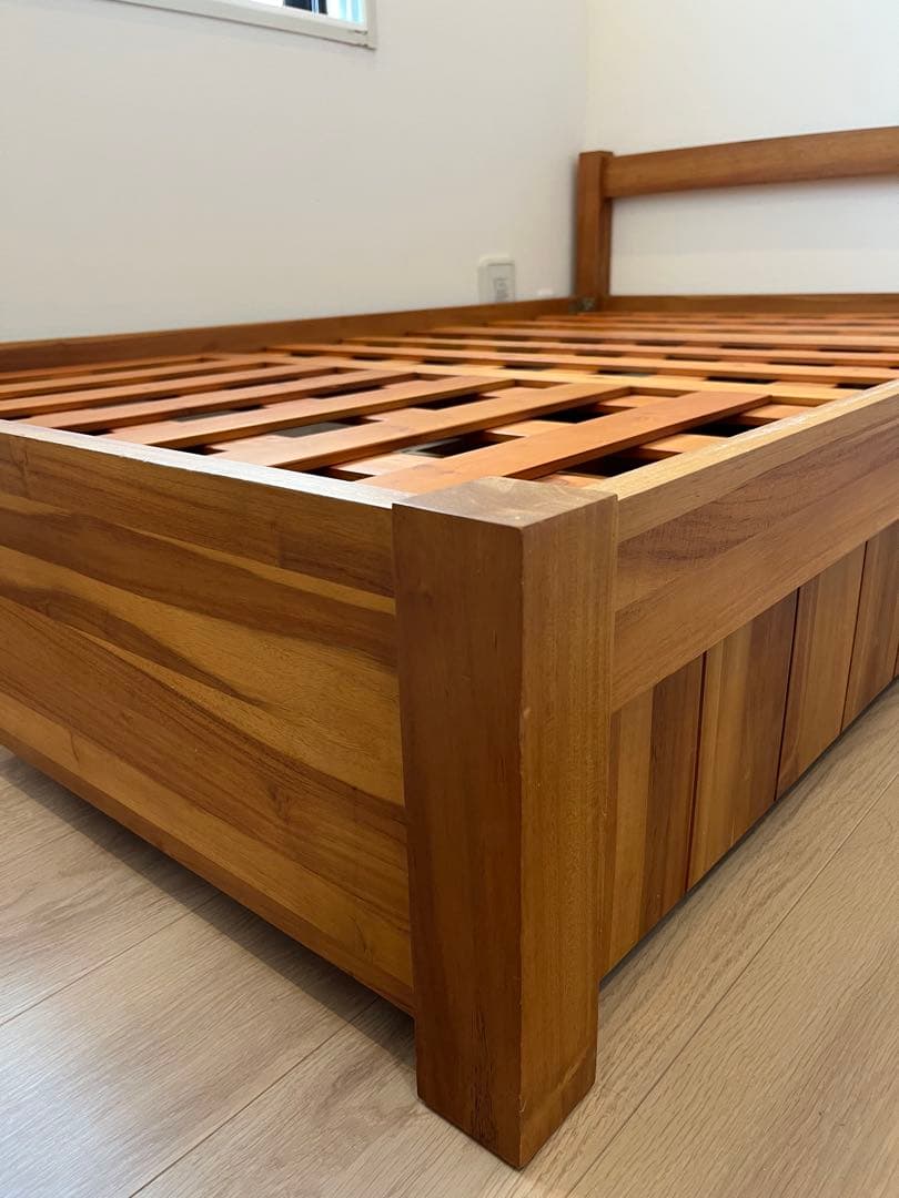 みっきー様 unico ウニコ　木製セミダブルベッドフレーム　引き出し付