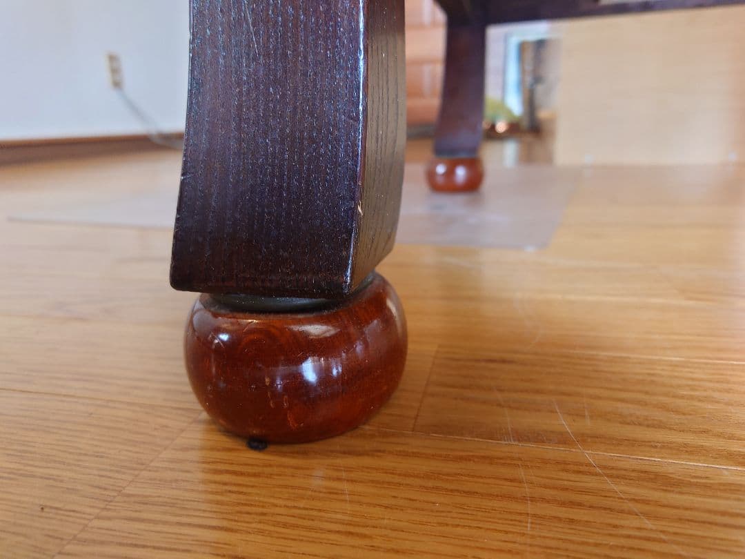 九州民芸家具　火鉢炉付卓子回転台付　ダイニングテーブル　銅製火床　囲炉裏テーブル