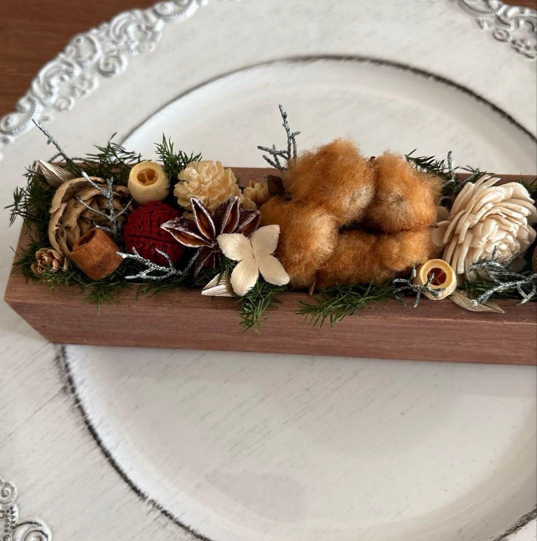 ボックスアレンジメント　横置きタイプ　ブラウンコットン