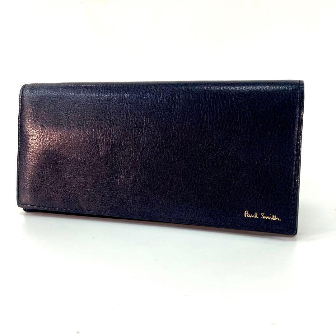 ◆高級レザー◆ 新品　ポールスミス 長財布　ネイビー　メンズ 31q046