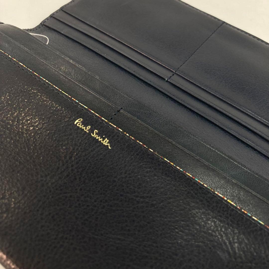 ◆高級レザー◆ 新品　ポールスミス 長財布　ネイビー　メンズ 31q046