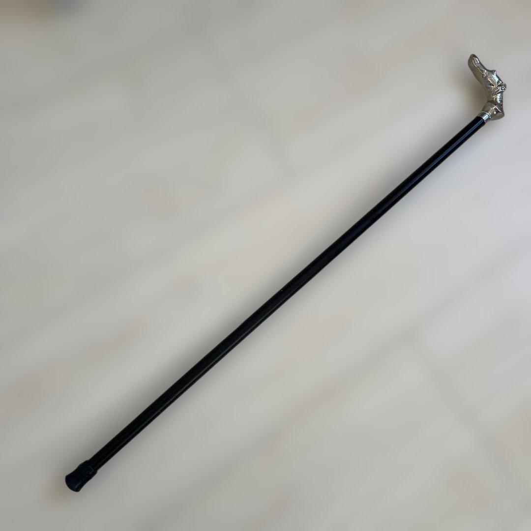 【オシャレステッキ】英国 アニマル おしゃれステッキ 銀 犬