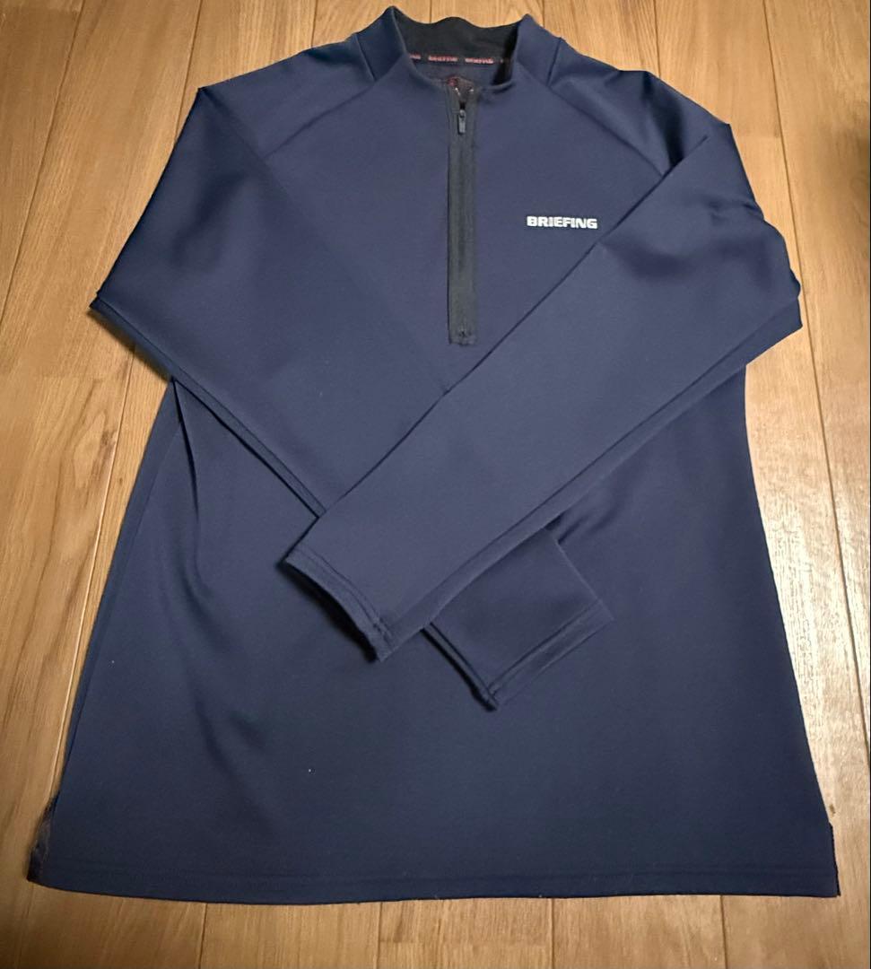 BRIEFING 長袖ハーフジップシャツ MS BACK LOGO LINE