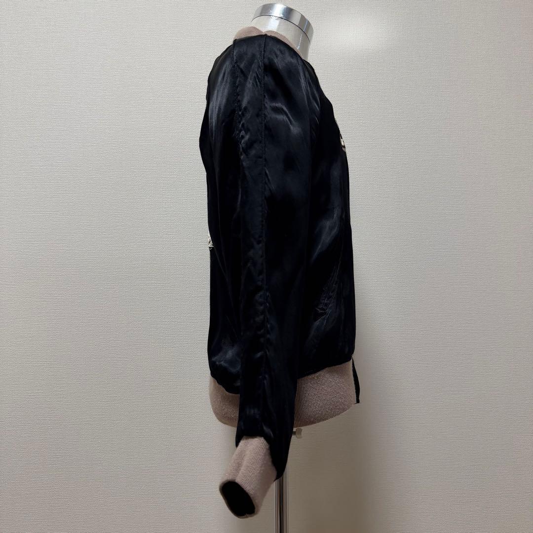 ルードギャラリー　スカジャン　スカル　刺繍　リバーシブル　レーヨン　ブラック　L