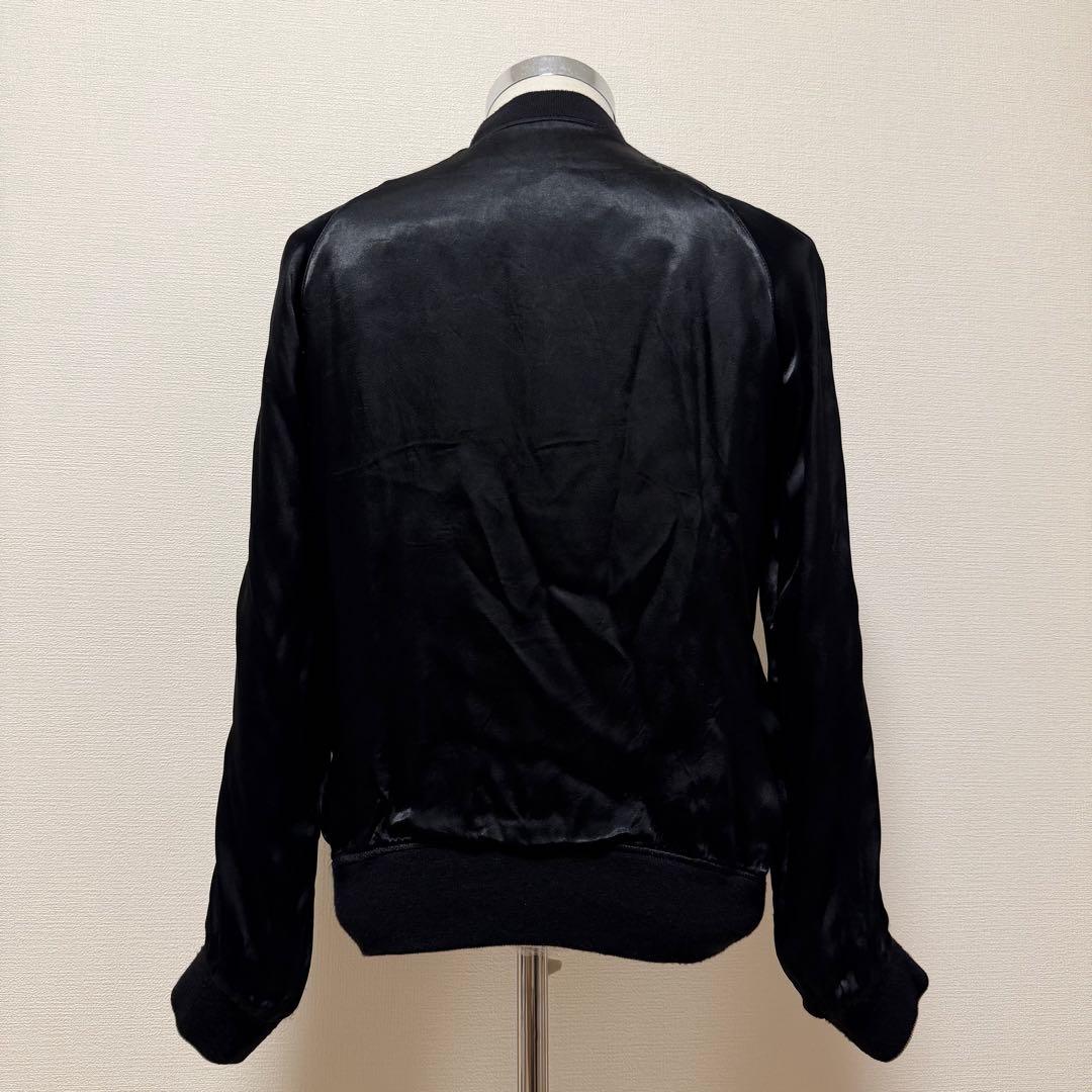 ルードギャラリー　スカジャン　スカル　刺繍　リバーシブル　レーヨン　ブラック　L