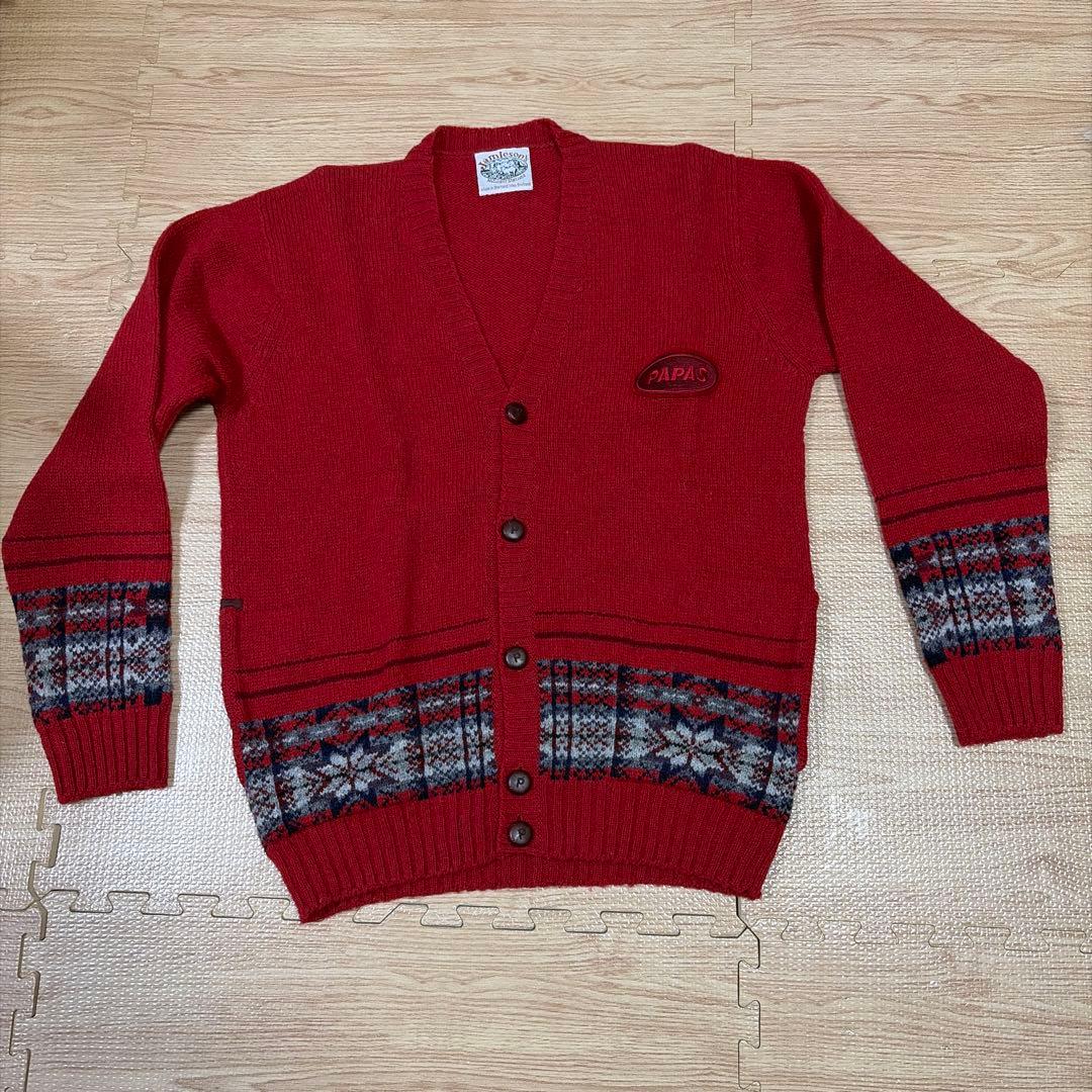 【本日最終値下レアな美品】『Papas』シェットランドウール使用カーディガン