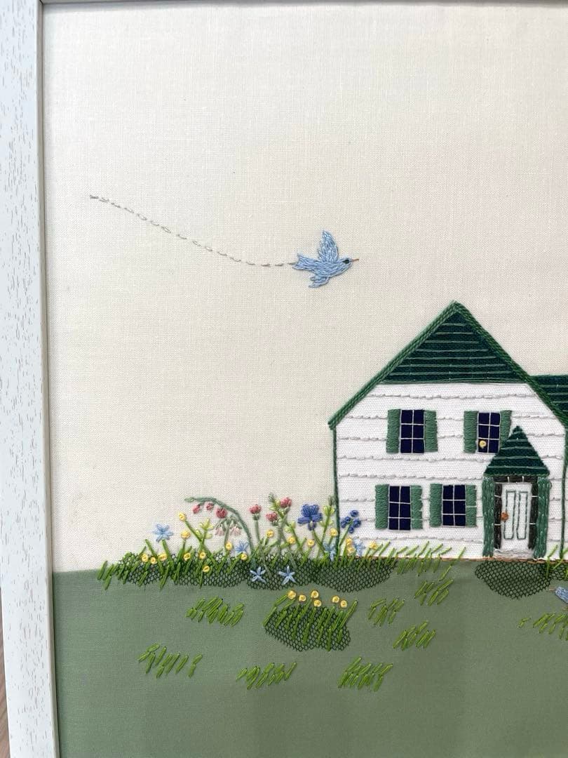 青木和子　刺繍　完成品　赤毛のアンの島　「グリーンゲイブルズ」