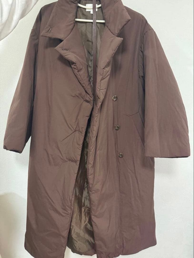 rienda ブラウン 中綿ロングコート ベルト付き