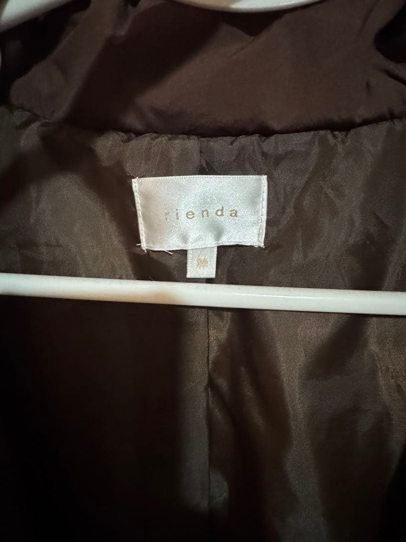 rienda ブラウン 中綿ロングコート ベルト付き