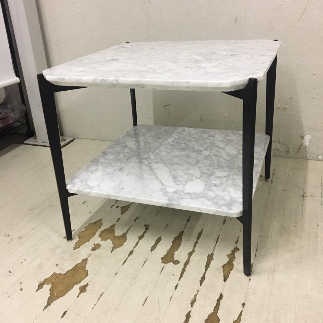 25023 大理石サイドテーブル　2段　幅50cm