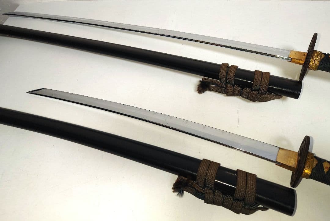 【2本セット】模造刀 日本刀 太刀 脇差 鞘 柄装飾 時代劇 歌舞伎 演技演出