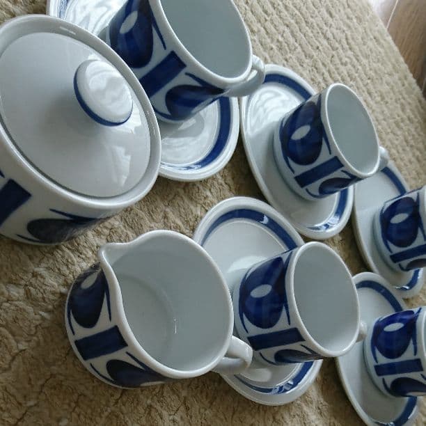 レア物！たち吉！コーヒーカップ5客&シュガー&ミルクポット！