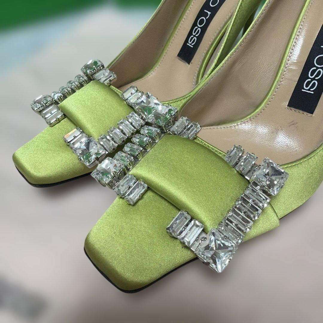 sergio rossi ライムグリーン パンプス