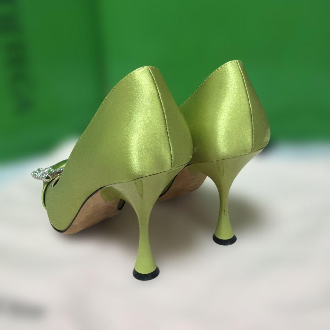 sergio rossi ライムグリーン パンプス