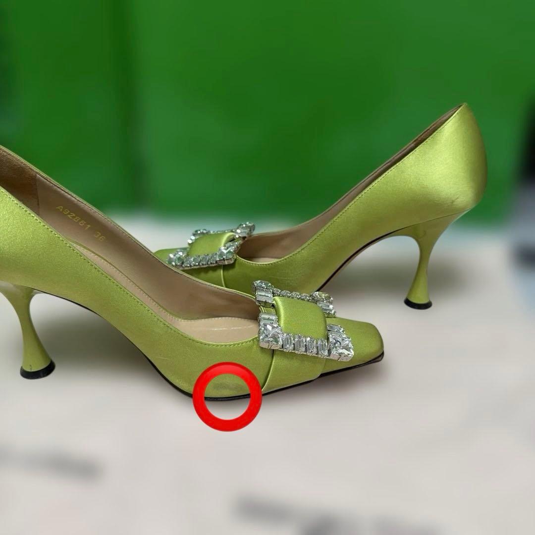 sergio rossi ライムグリーン パンプス