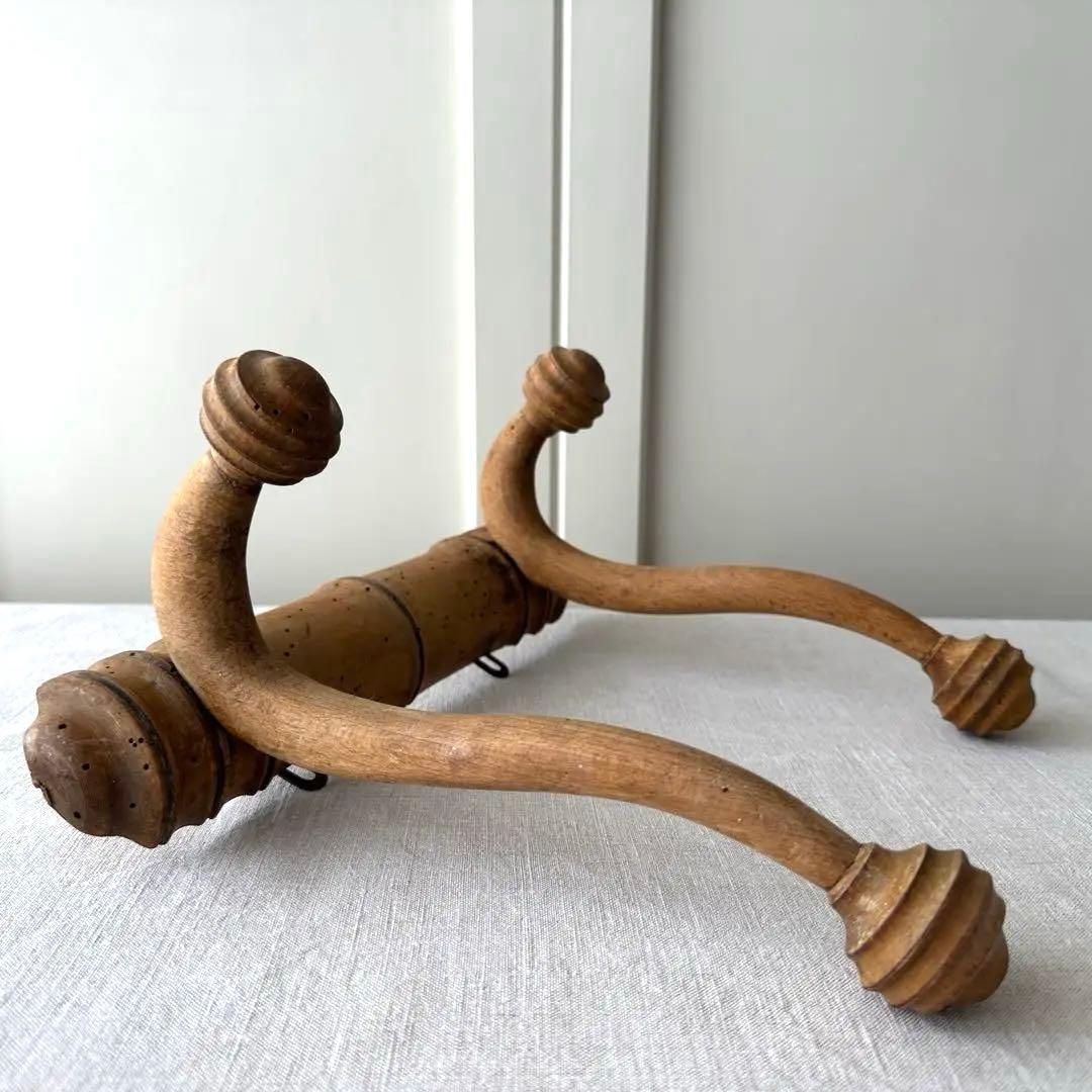 フランス アンティーク 木製 壁掛け ウォールフック バンブー コート掛け