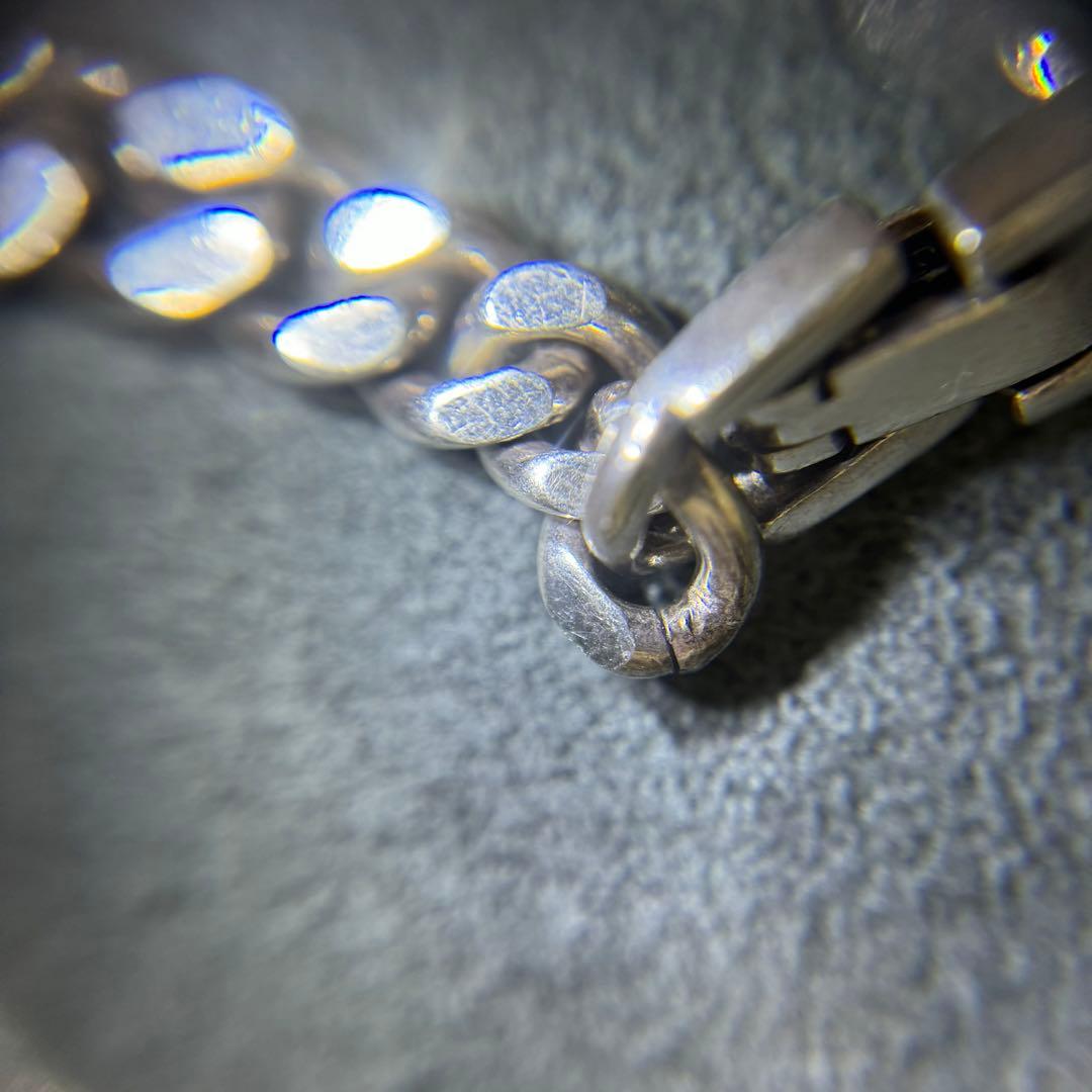 希少！シルバー925 2面シングル喜平ネックレス 60cm 67g 太め