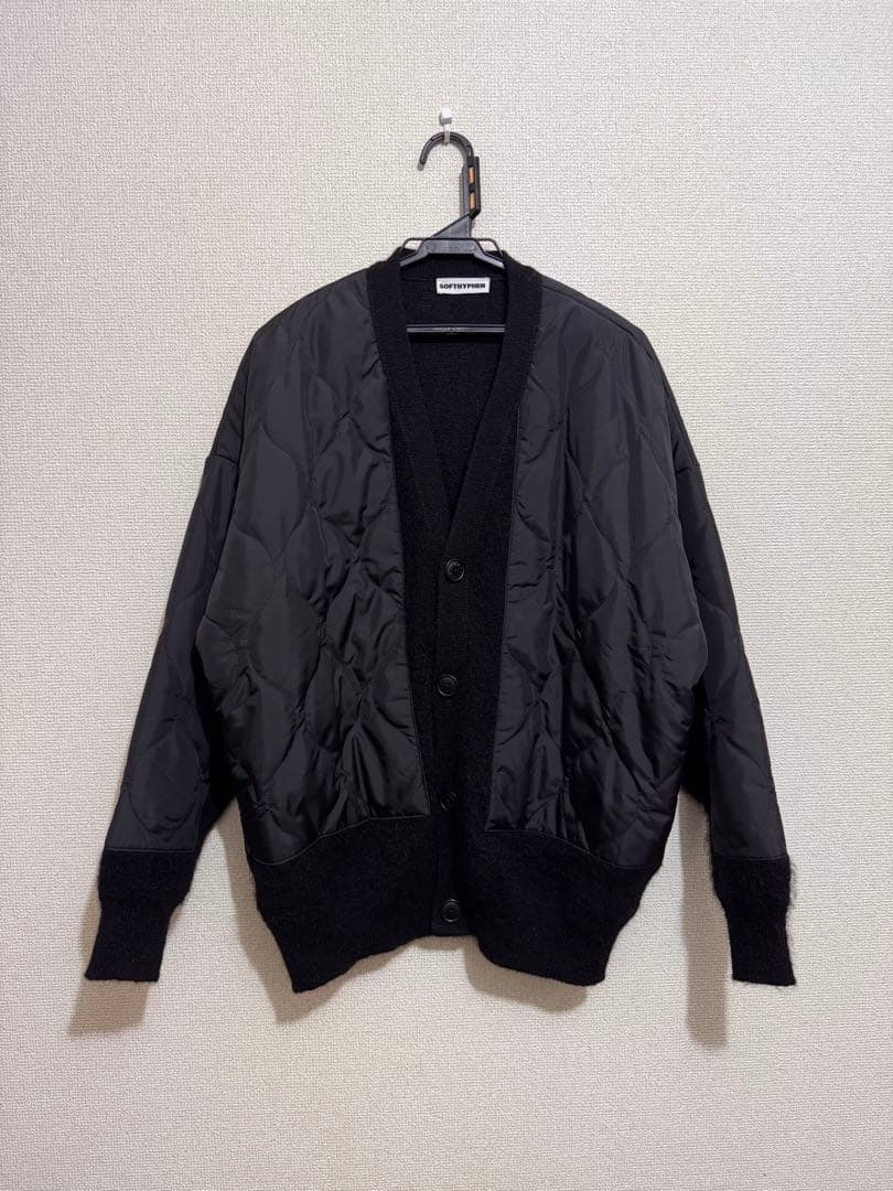 【softhyphen】QUILTING MIX MOHAIR CARDIGAN