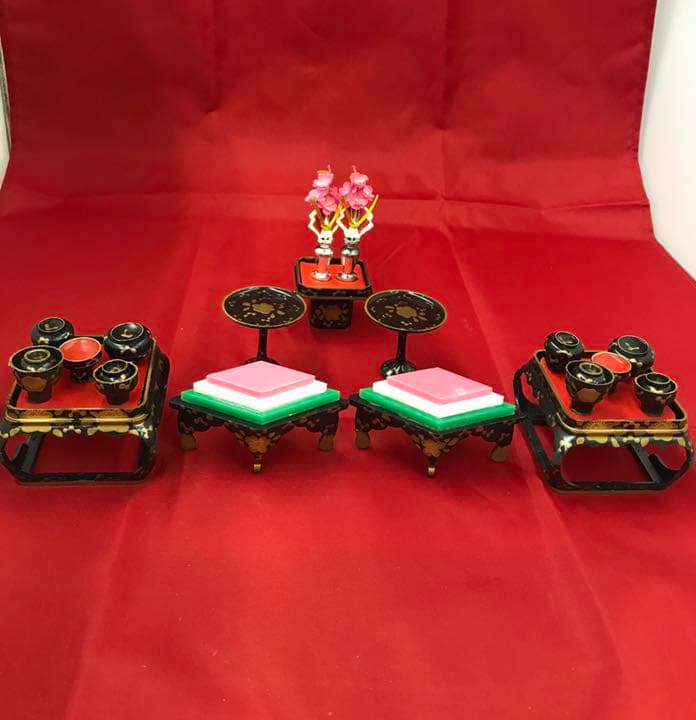 お雛様　お道具　懸盤膳揃　菊印6.0cm