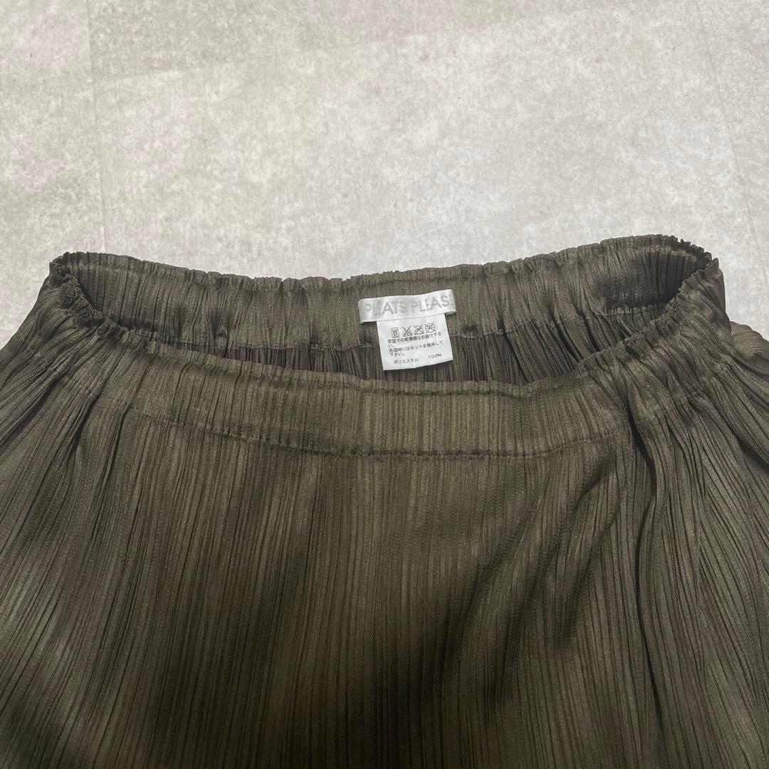 【激レア！】プリーツプリーズ　スカート　ウエスト＆裾ゴム　カーキ　5
