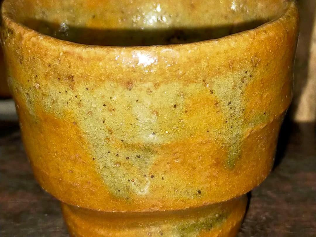 ♥未使用♥　各務周海　灰釉　ぐい呑み　桐箱付き　ぐい飲み　骨董　古玩