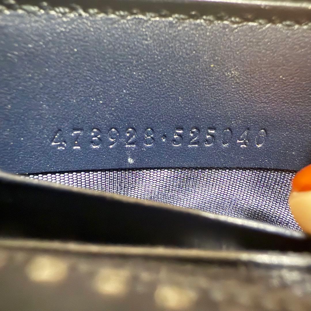 美品✨グッチ 長財布 シマ GG ドリアン インターロッキング レザー ネイビー