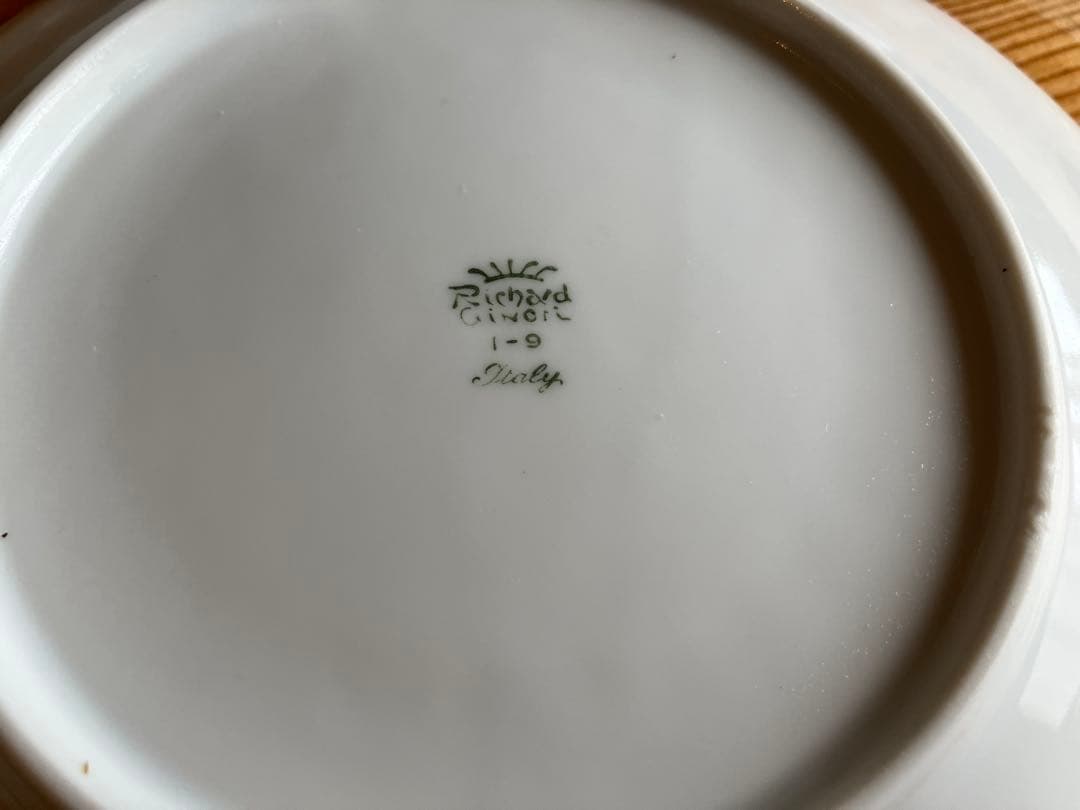 ジノリ　ベッキオホワイト　ダブルハンドルスープカップアンドソーサー×4