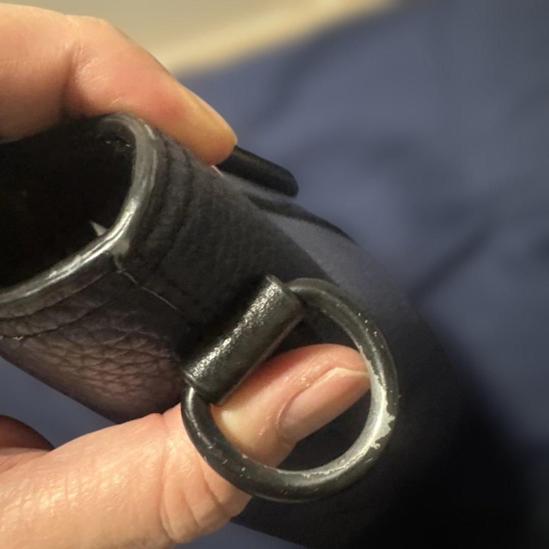 COACH ネイビー 黒レザー トートバック　A4ネイビー レザー トートバッグ