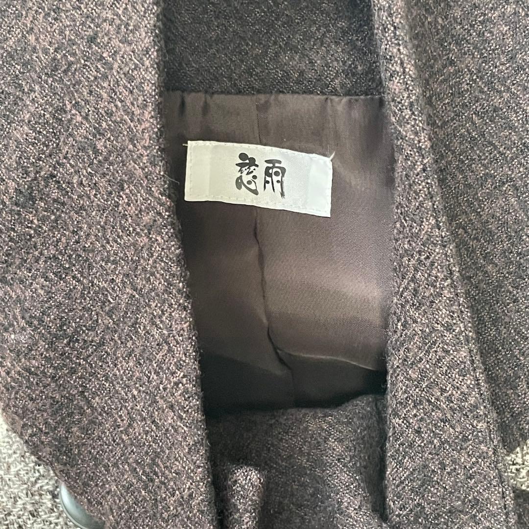 慈雨 ジウ センソユニコ コート チェック 総柄 変形 ウール サイズ40 L