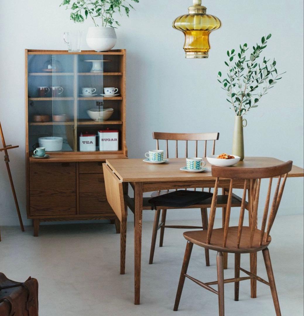 unico  バタフライテーブル 収納棚付き 伸長式（送料込み）