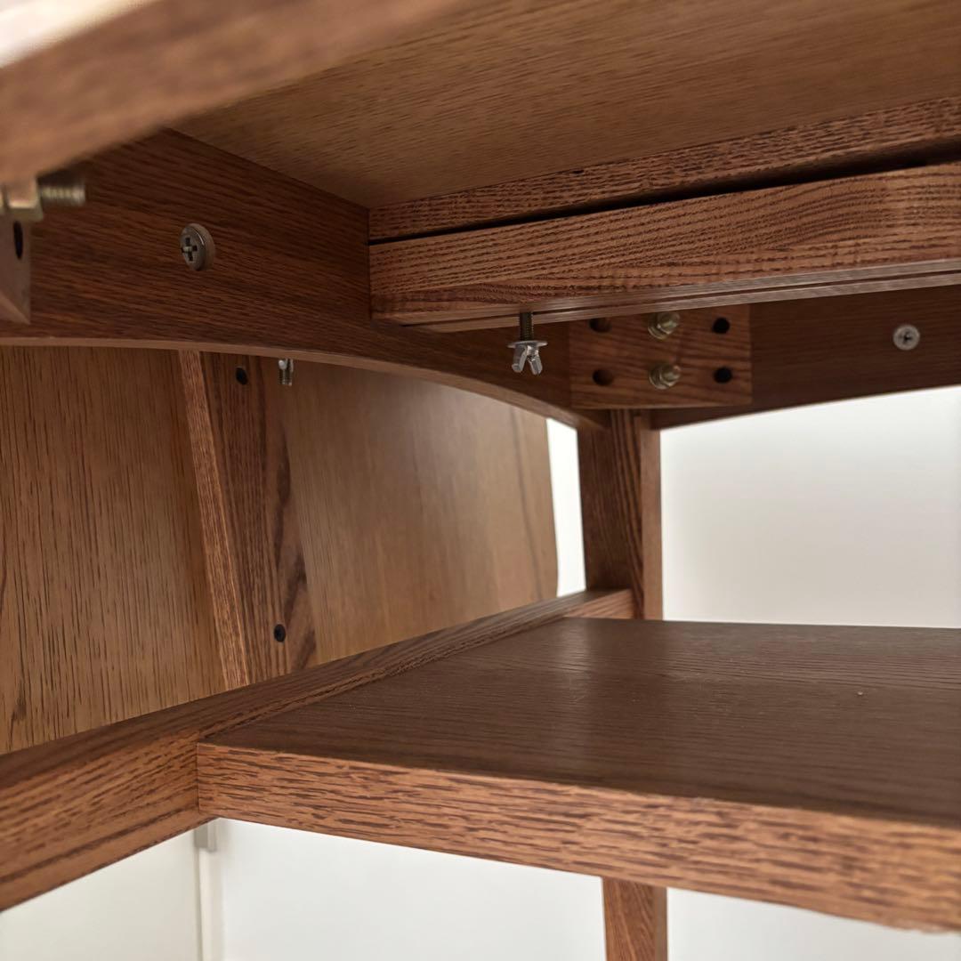 unico  バタフライテーブル 収納棚付き 伸長式（送料込み）