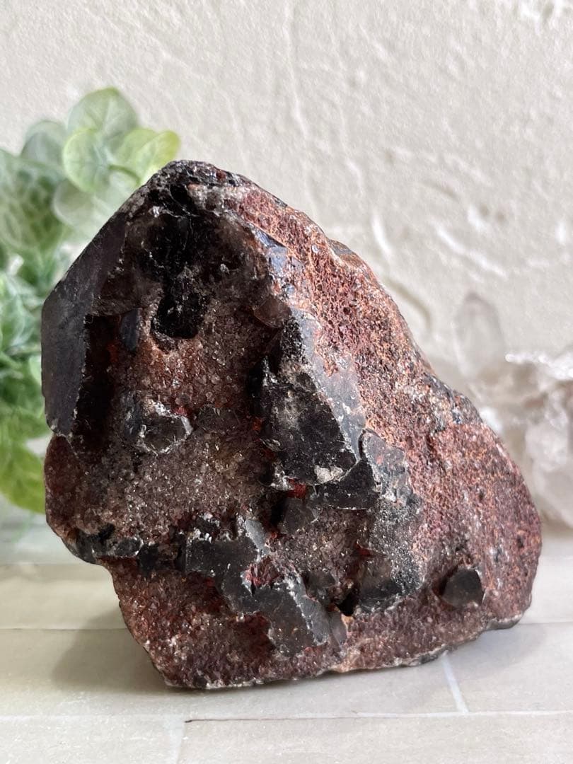 エッチドクォーツ　モリオン　黒水晶　原石　ラフストーン 蝕像水晶