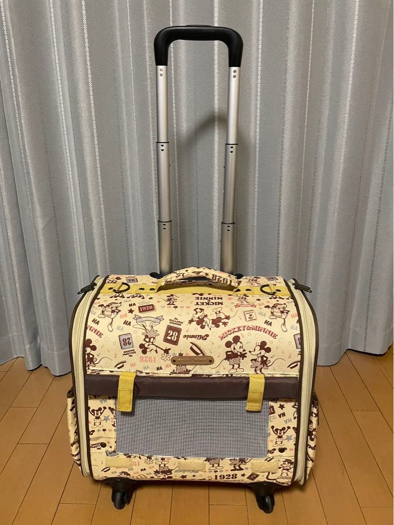 キャスター付きペットキャリー/ディズニー(ミッキー＆ミニー)柄