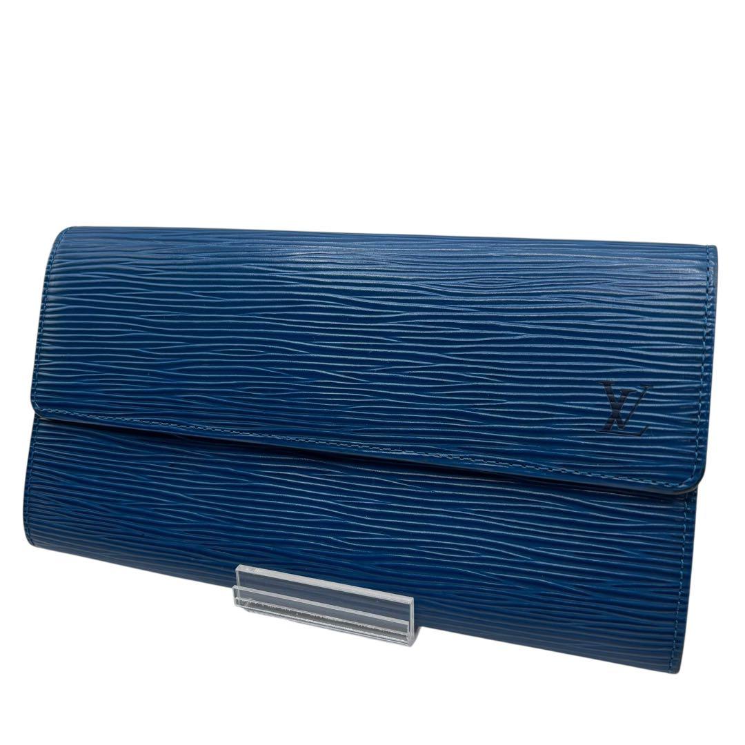 ルイ・ヴィトンエピ 長財布 ブルー ポルトモネ・クレディ M63565