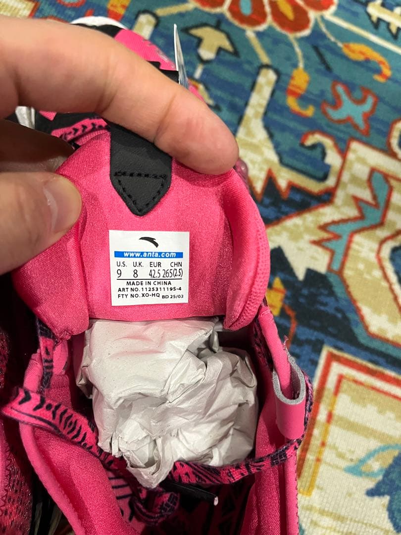 サイズUS9 カイリーアービング Anta Shockwave 5 pro PE