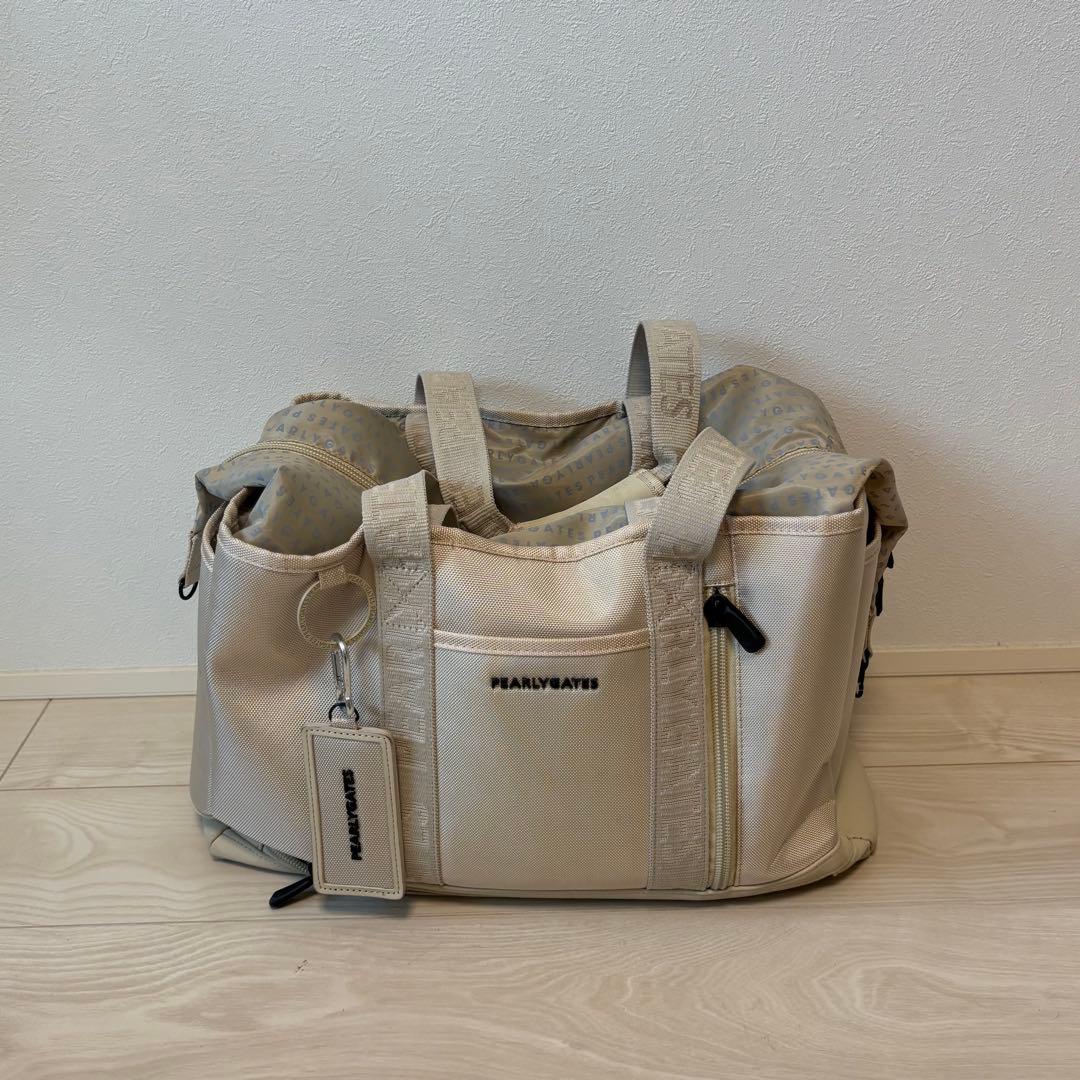 PEARLY GATES ベージュ ロッカーバッグ　中型