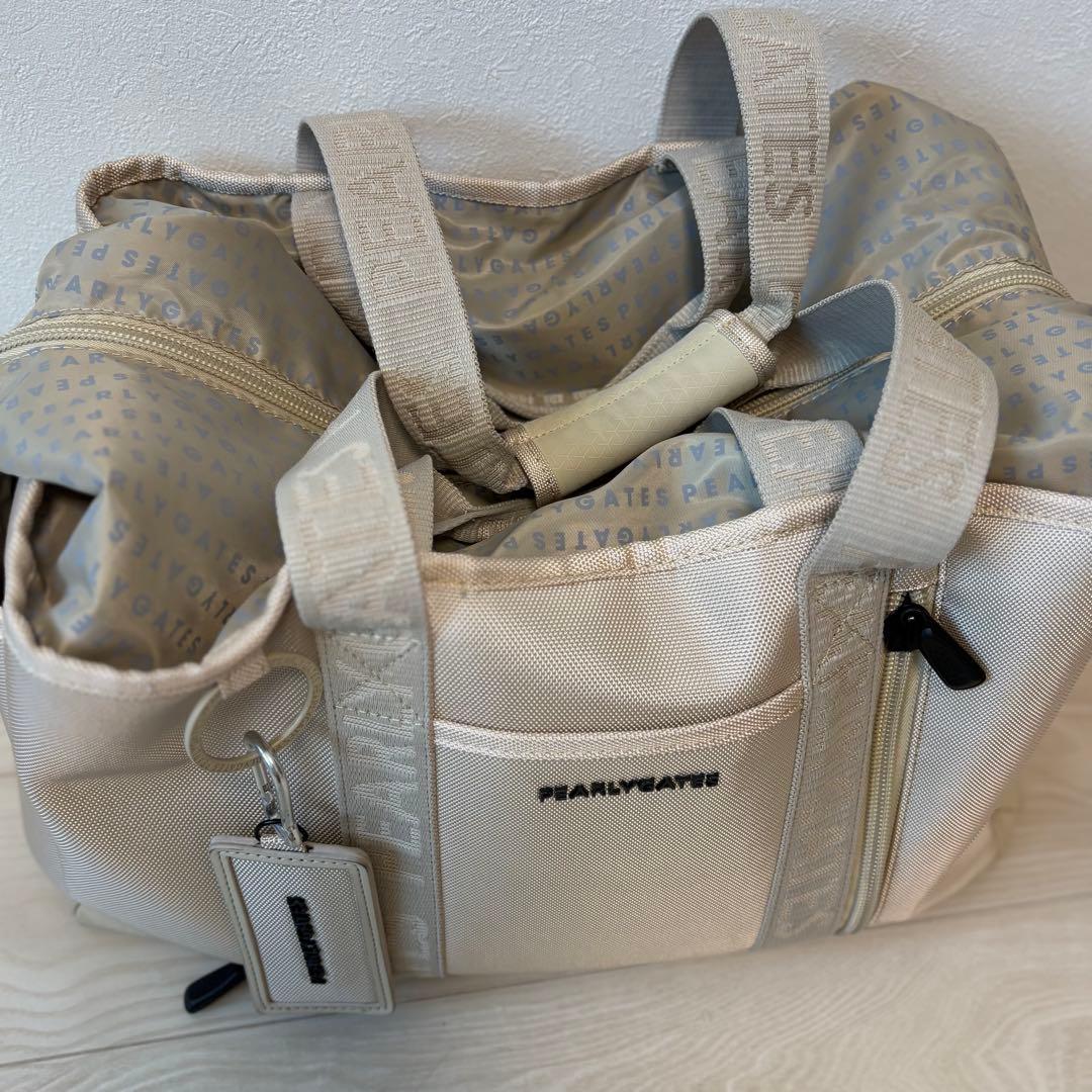 PEARLY GATES ベージュ ロッカーバッグ　中型