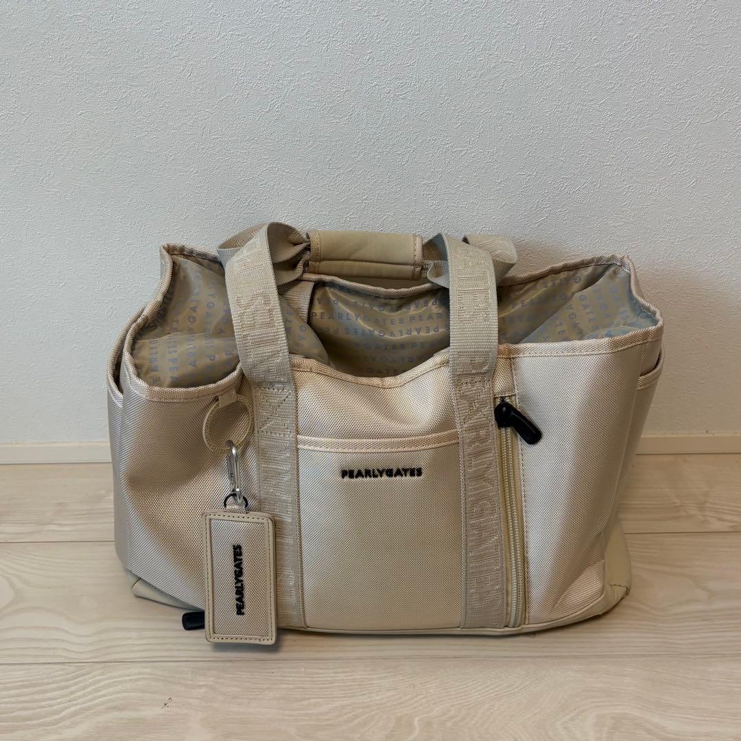 PEARLY GATES ベージュ ロッカーバッグ　中型