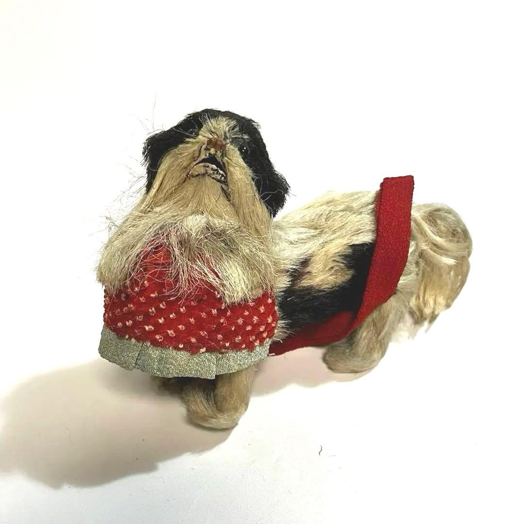 骨董　狆　毛植人形　大きめの犬　ぬいぐるみ　民芸　郷土玩具　イヌ　オブジェ