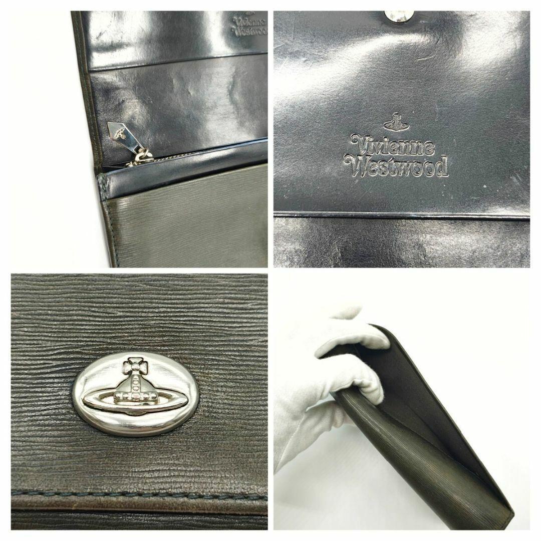 美品 ヴィヴィアンウエストウッド 長財布 カーキ オーブ